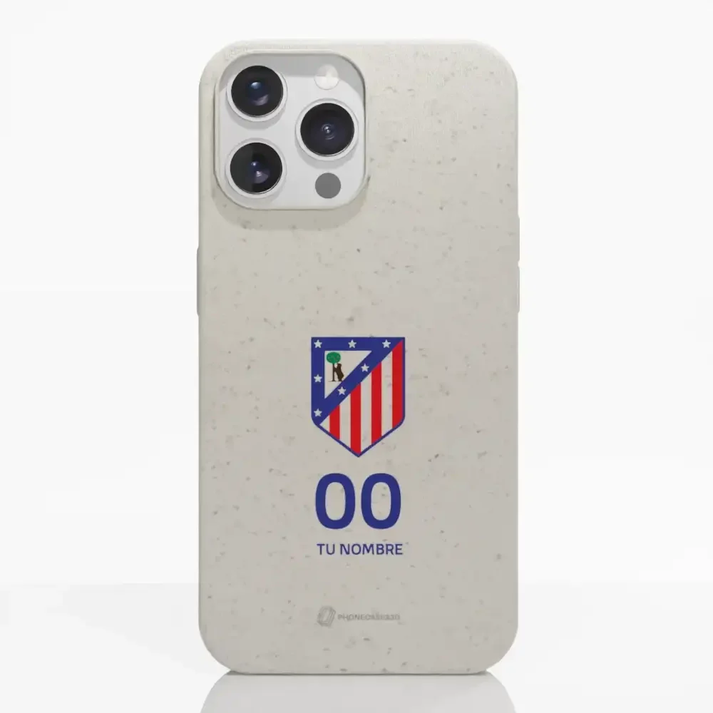Atletico Madrid Official Compostable Phone Case Crest Standard  + Name and Number - Image 12