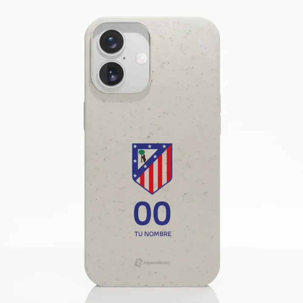 Atletico Madrid Official Compostable Phone Case Crest Standard  + Name and Number - Image 18