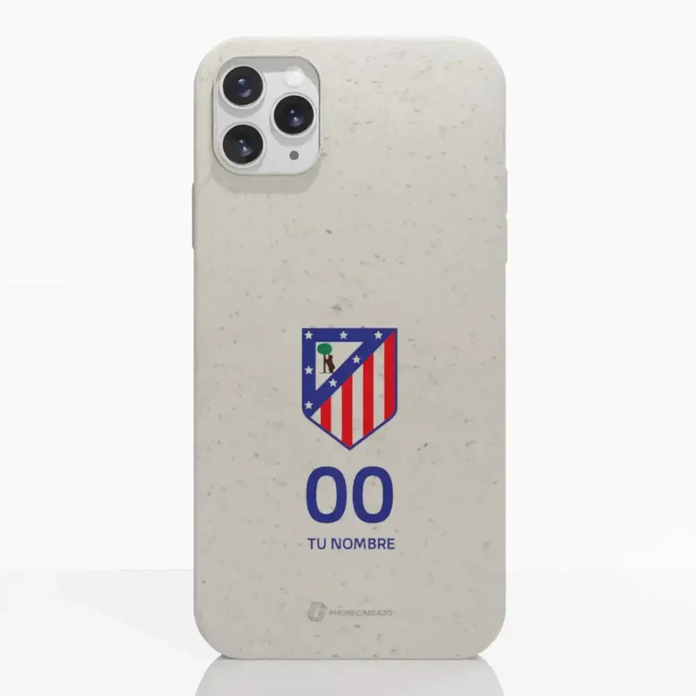 Atletico Madrid Official Compostable Phone Case Crest Standard  + Name and Number - Image 3