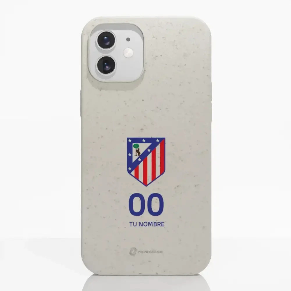 Atletico Madrid Official Compostable Phone Case Crest Standard  + Name and Number - Image 4