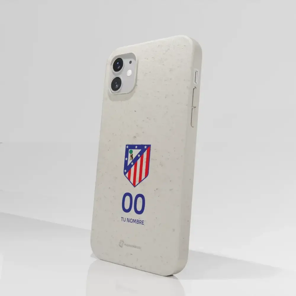Atletico Madrid Official Compostable Phone Case Crest Standard  + Name and Number - Image 45