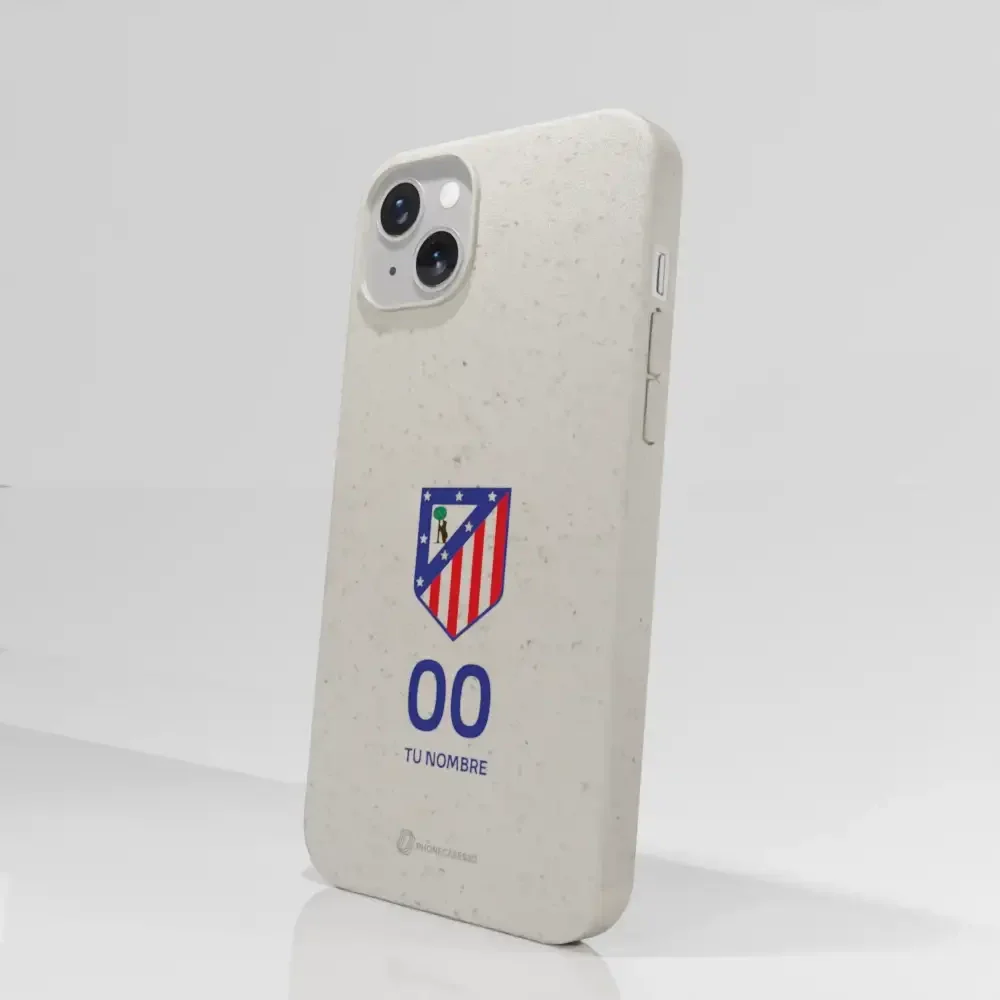 Atletico Madrid Official Compostable Phone Case Crest Standard  + Name and Number - Image 55
