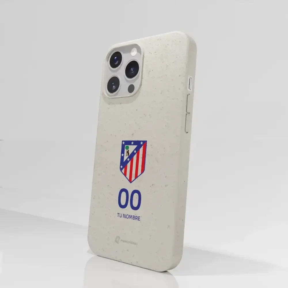 Atletico Madrid Official Compostable Phone Case Crest Standard  + Name and Number - Image 56