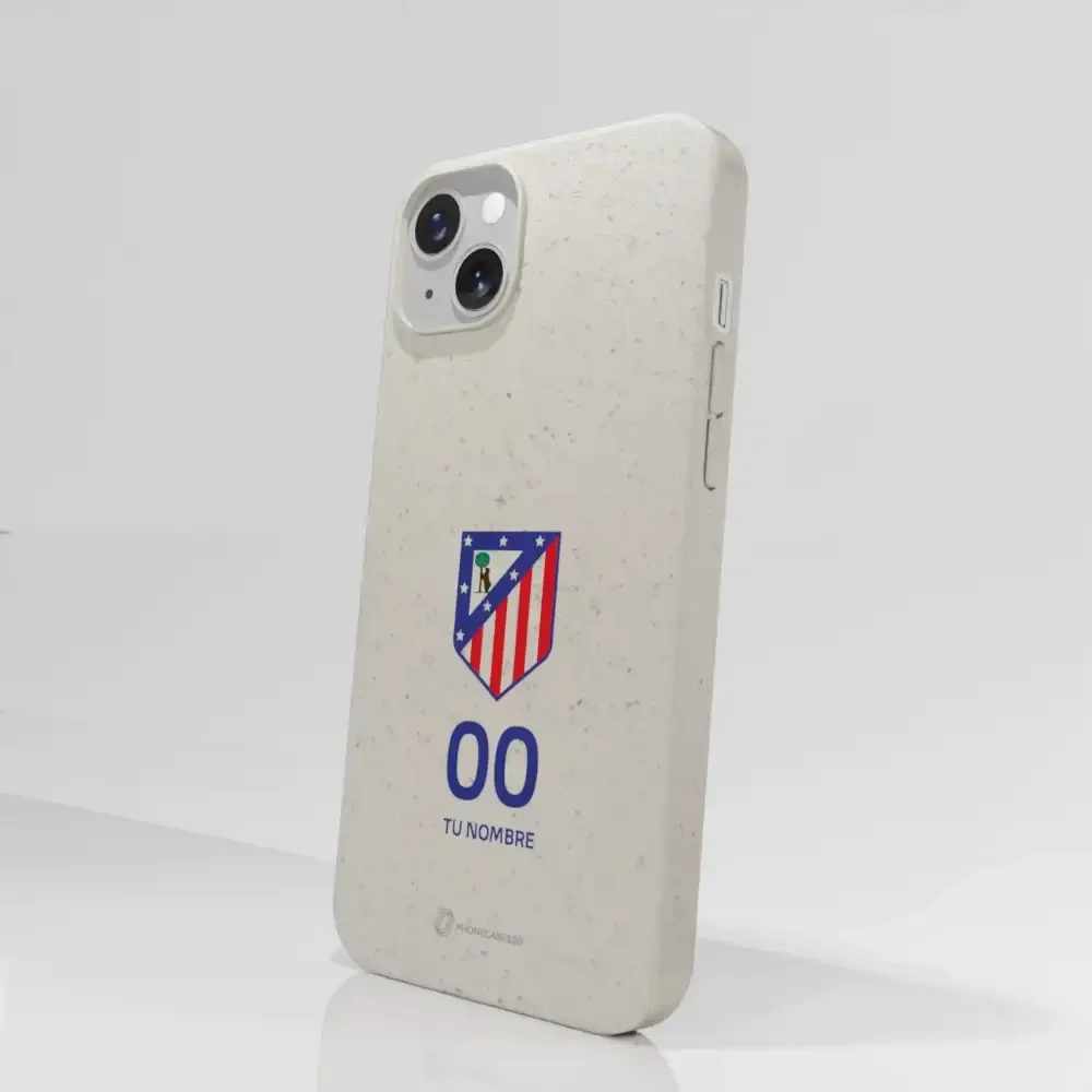 Atletico Madrid Official Compostable Phone Case Crest Standard  + Name and Number - Image 59