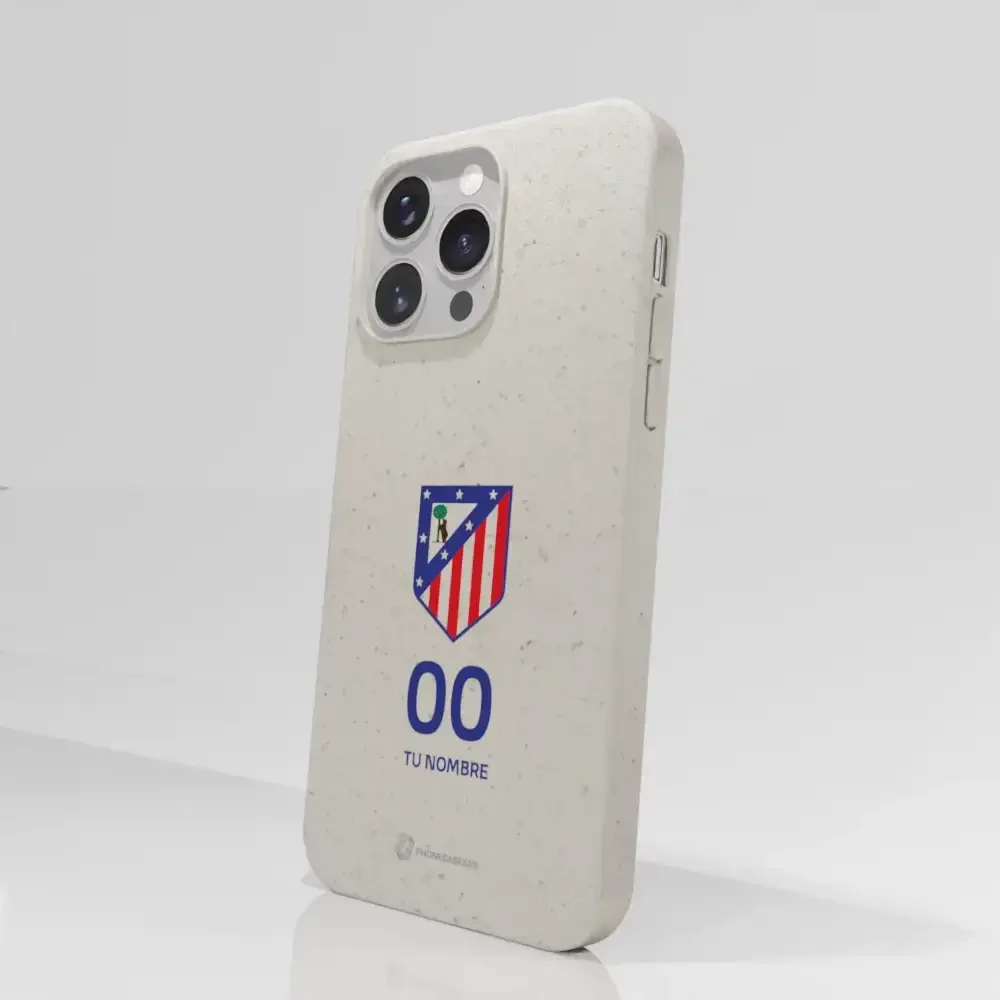 Atletico Madrid Official Compostable Phone Case Crest Standard  + Name and Number - Image 61