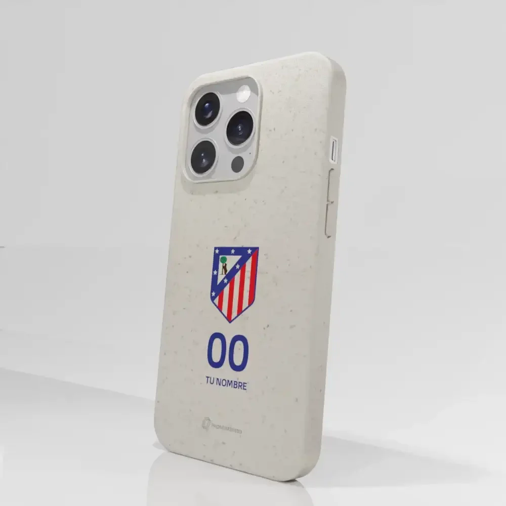Atletico Madrid Official Compostable Phone Case Crest Standard  + Name and Number - Image 65