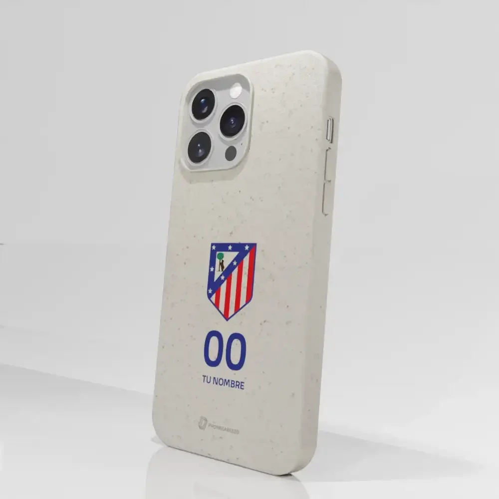 Atletico Madrid Official Compostable Phone Case Crest Standard  + Name and Number - Image 66