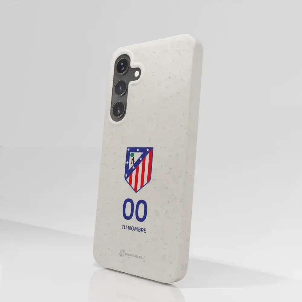 Atletico Madrid Official Compostable Phone Case Crest Standard  + Name and Number - Image 77