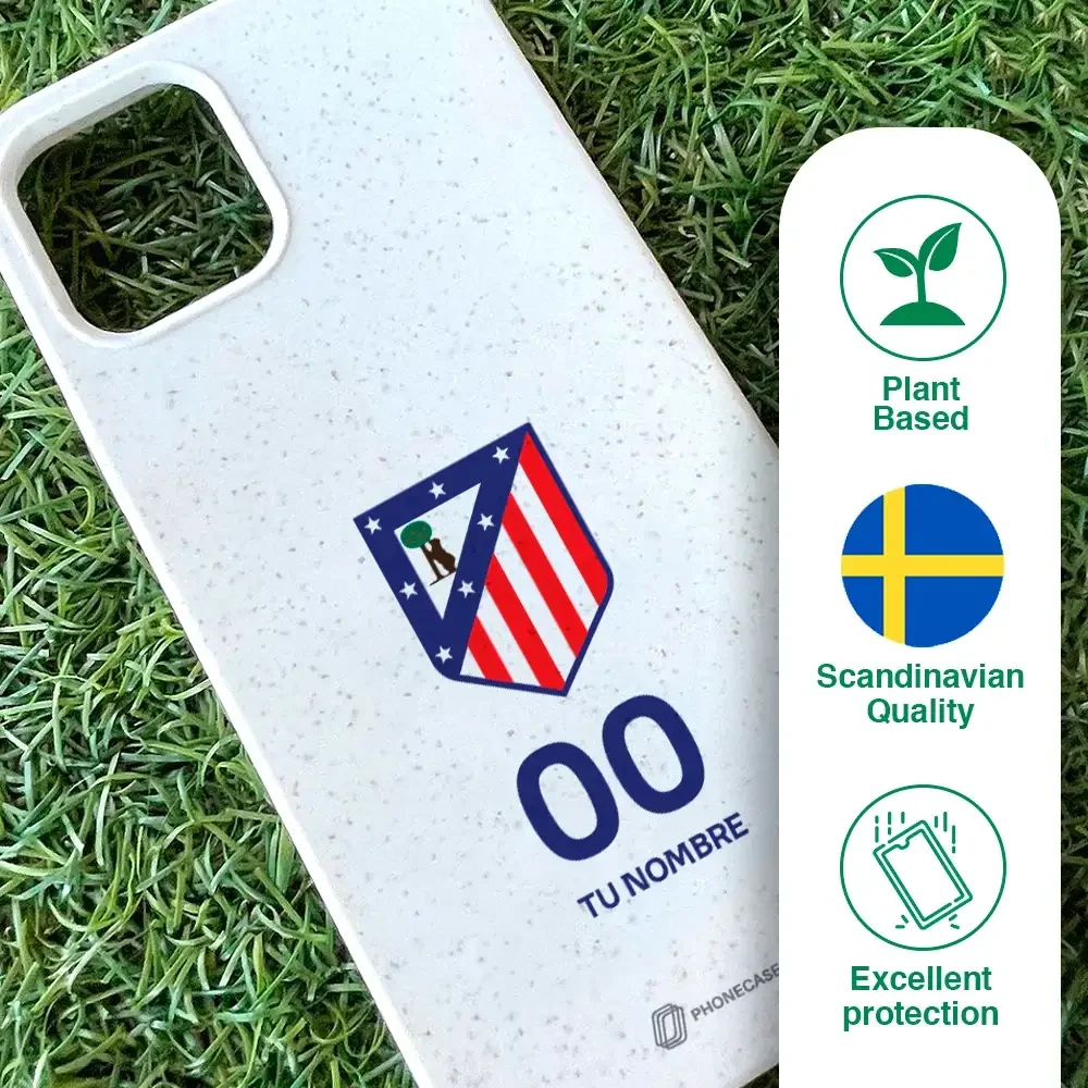 Atletico Madrid Official Compostable Phone Case Crest Standard  + Name and Number - Image 83