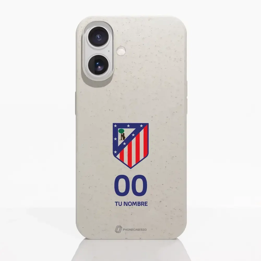 Atletico Madrid Official Compostable Phone Case Crest Standard  + Name and Number - Image 84