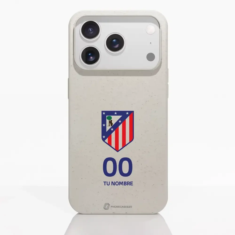 Atletico Madrid Official Compostable Phone Case Crest Standard  + Name and Number - Image 87