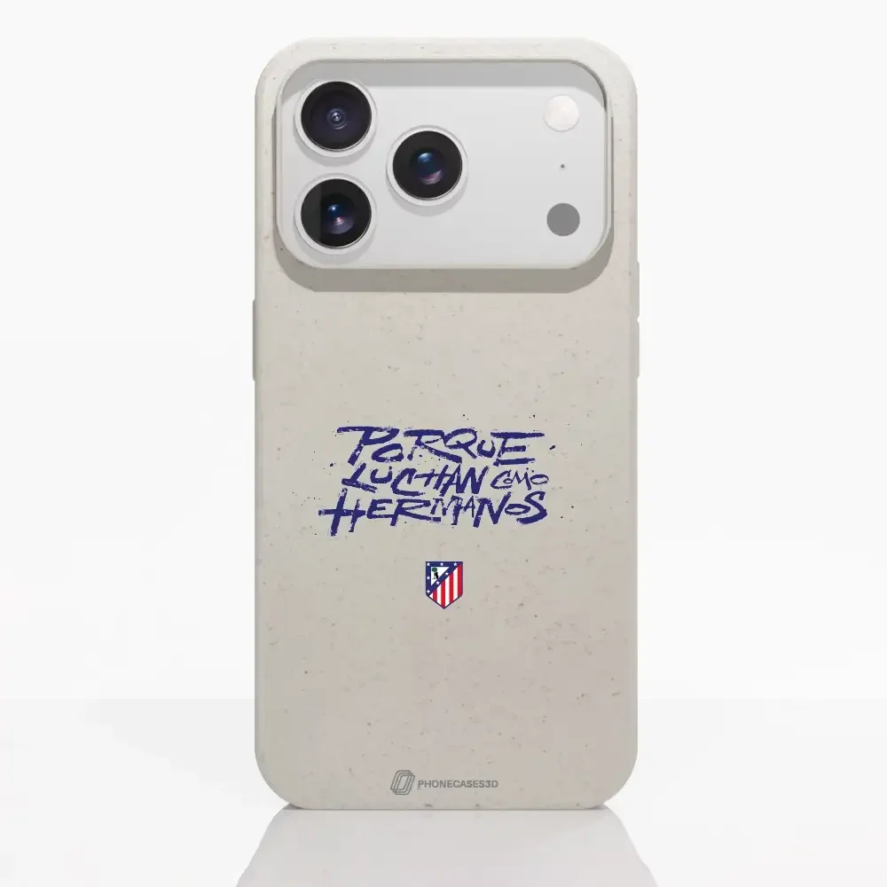 Atletico Madrid Official Compostable Phone Case Hermanos Slogan - Image 86