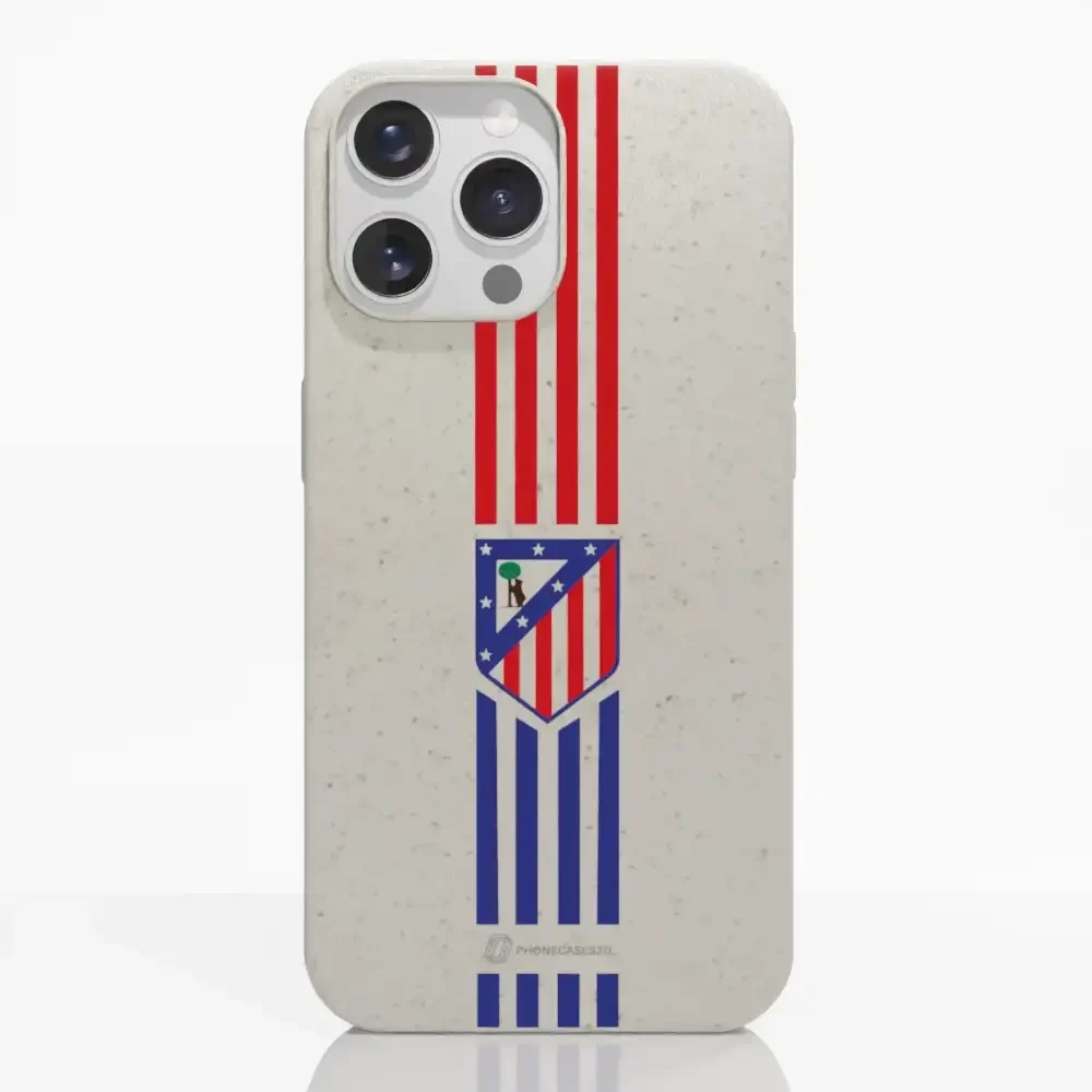 Atletico Madrid Official Compostable Phone Case Stripes Crest - Image 12