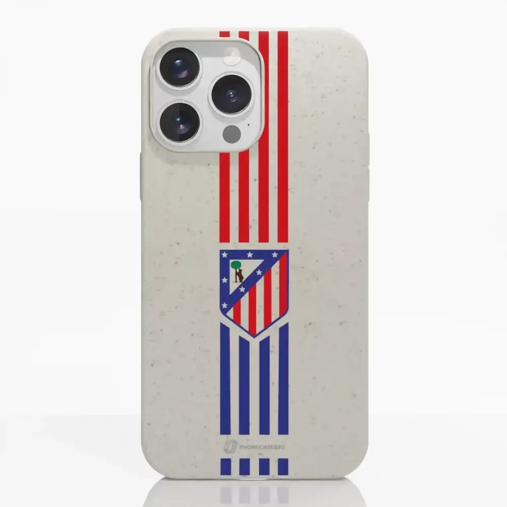 Atletico Madrid Official Compostable Phone Case Stripes Crest - Image 13