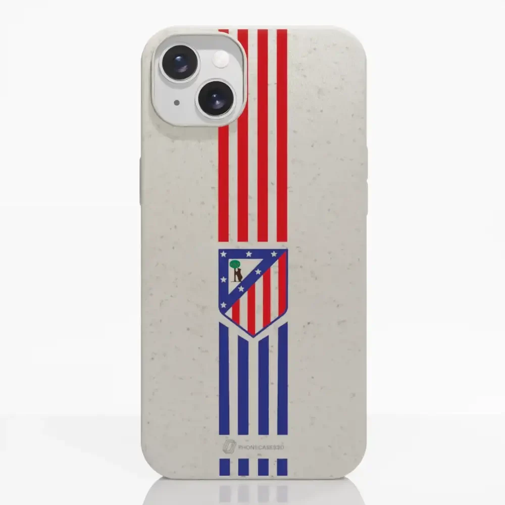 Atletico Madrid Official Compostable Phone Case Stripes Crest - Image 15