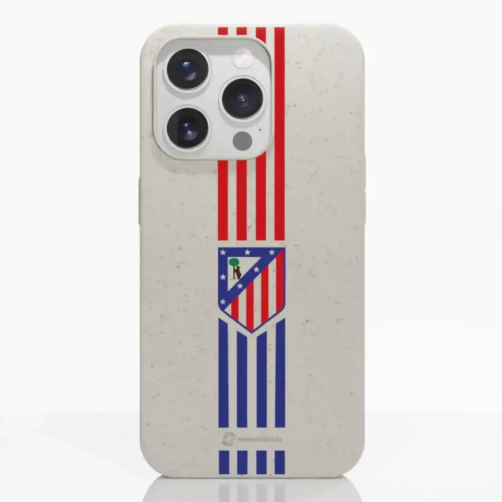 Atletico Madrid Official Compostable Phone Case Stripes Crest - Image 16