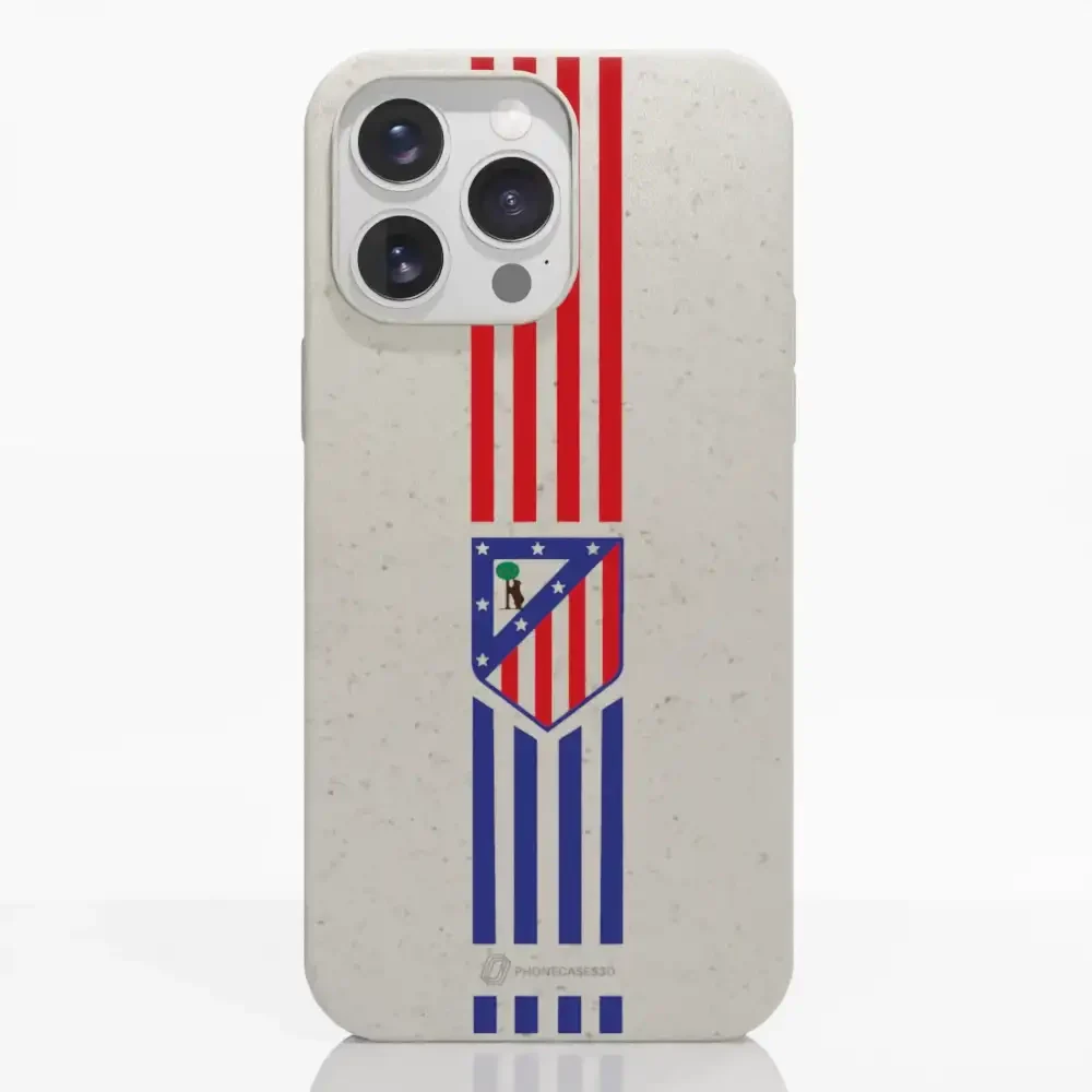 Atletico Madrid Official Compostable Phone Case Stripes Crest - Image 17