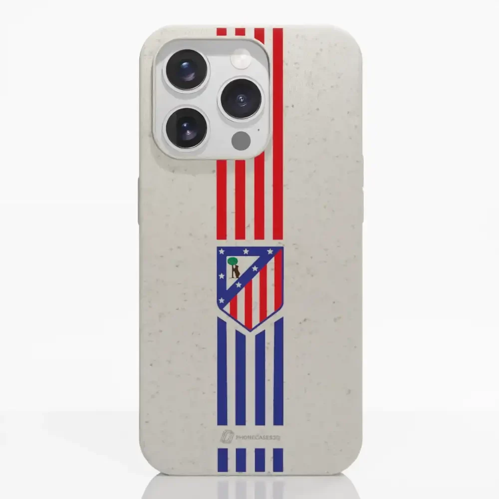 Atletico Madrid Official Compostable Phone Case Stripes Crest - Image 21