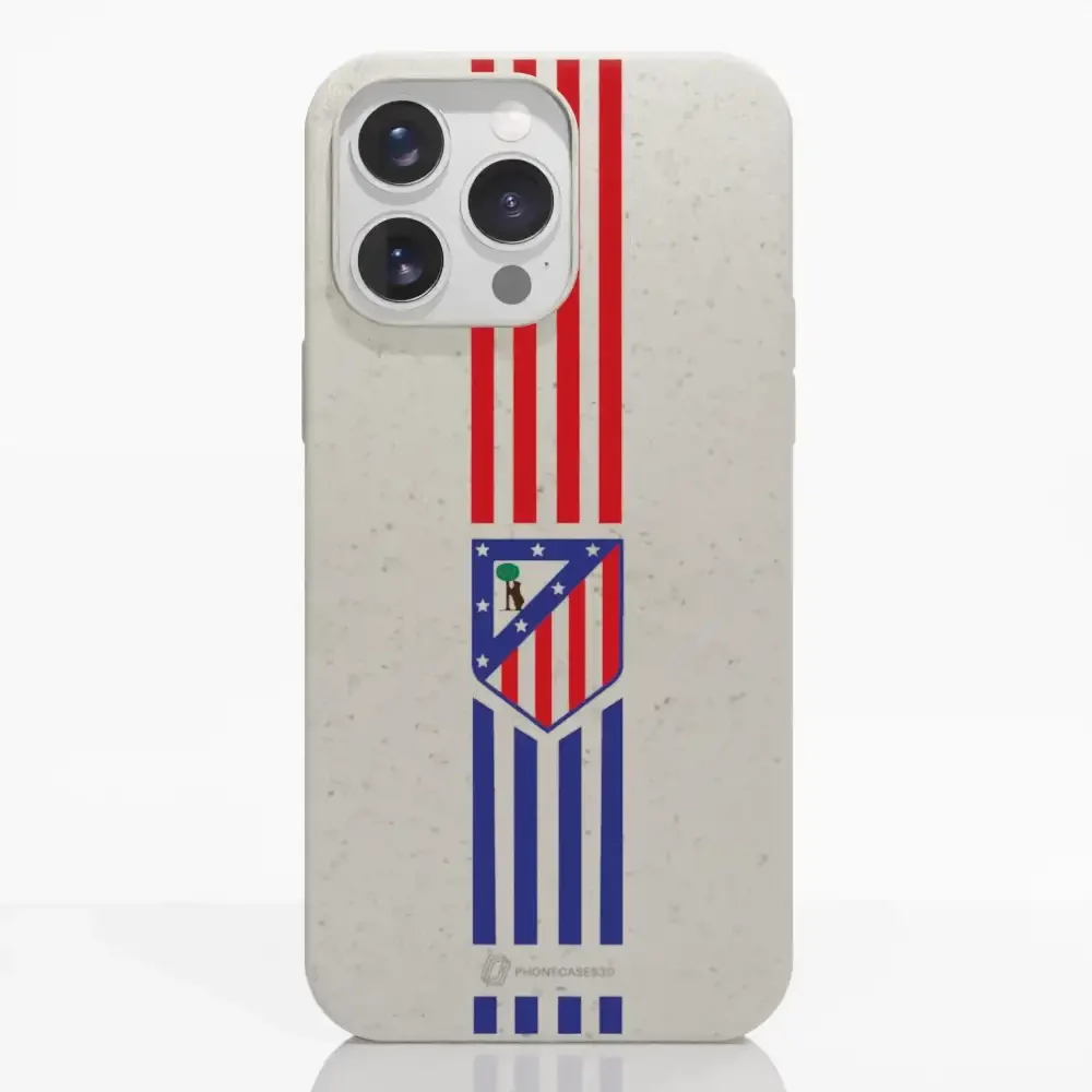 Atletico Madrid Official Compostable Phone Case Stripes Crest - Image 22