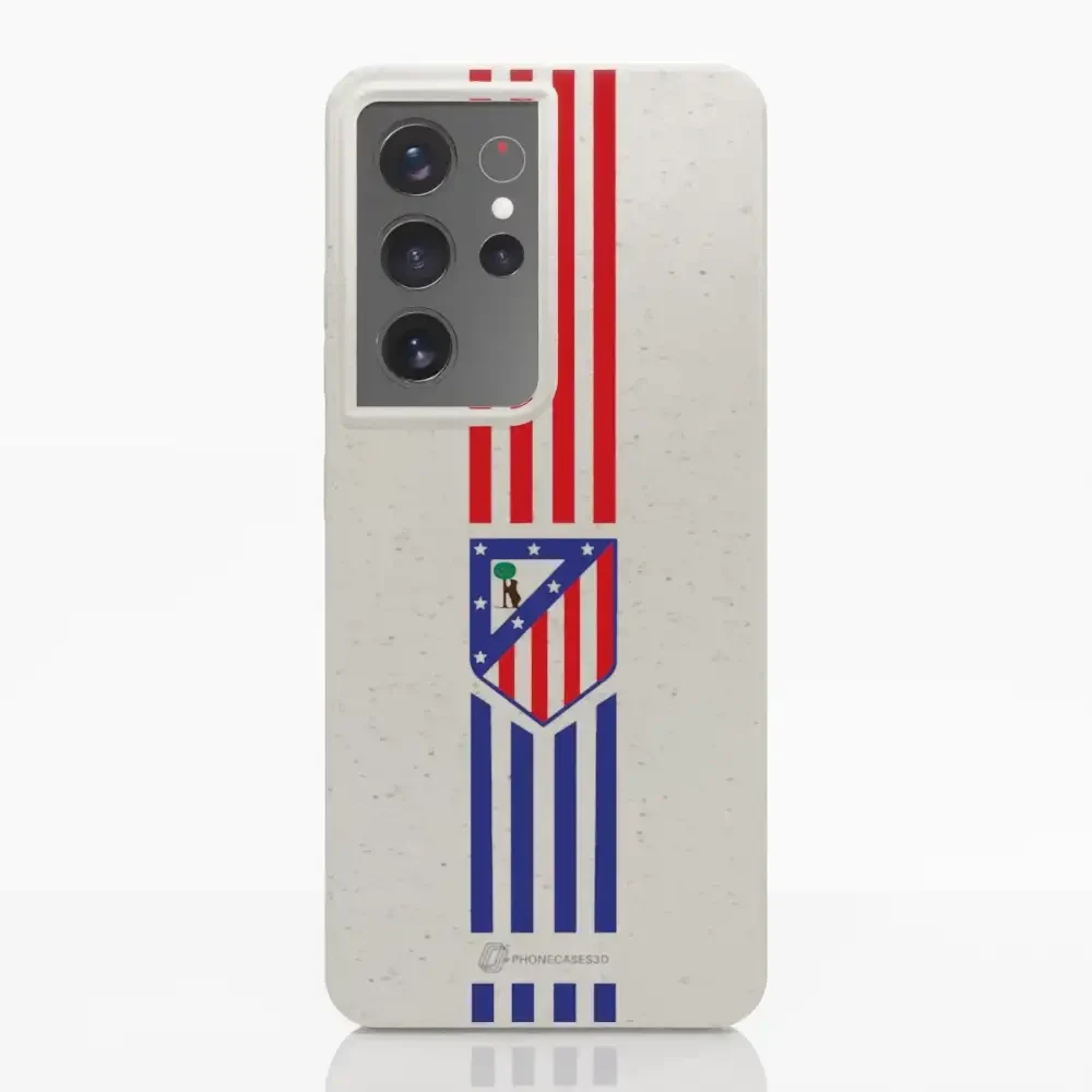 Atletico Madrid Official Compostable Phone Case Stripes Crest - Image 26