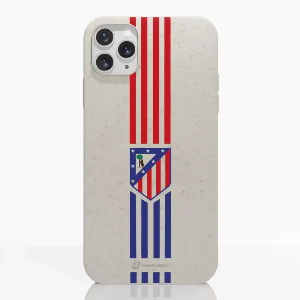 Atletico Madrid Official Compostable Phone Case Stripes Crest - Image 3