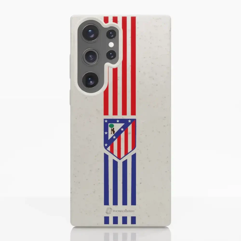 Atletico Madrid Official Compostable Phone Case Stripes Crest - Image 32