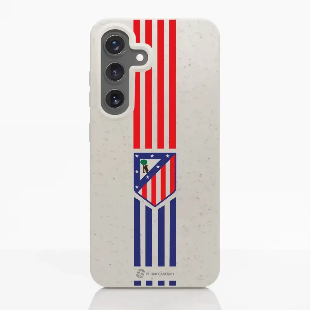 Atletico Madrid Official Compostable Phone Case Stripes Crest - Image 33