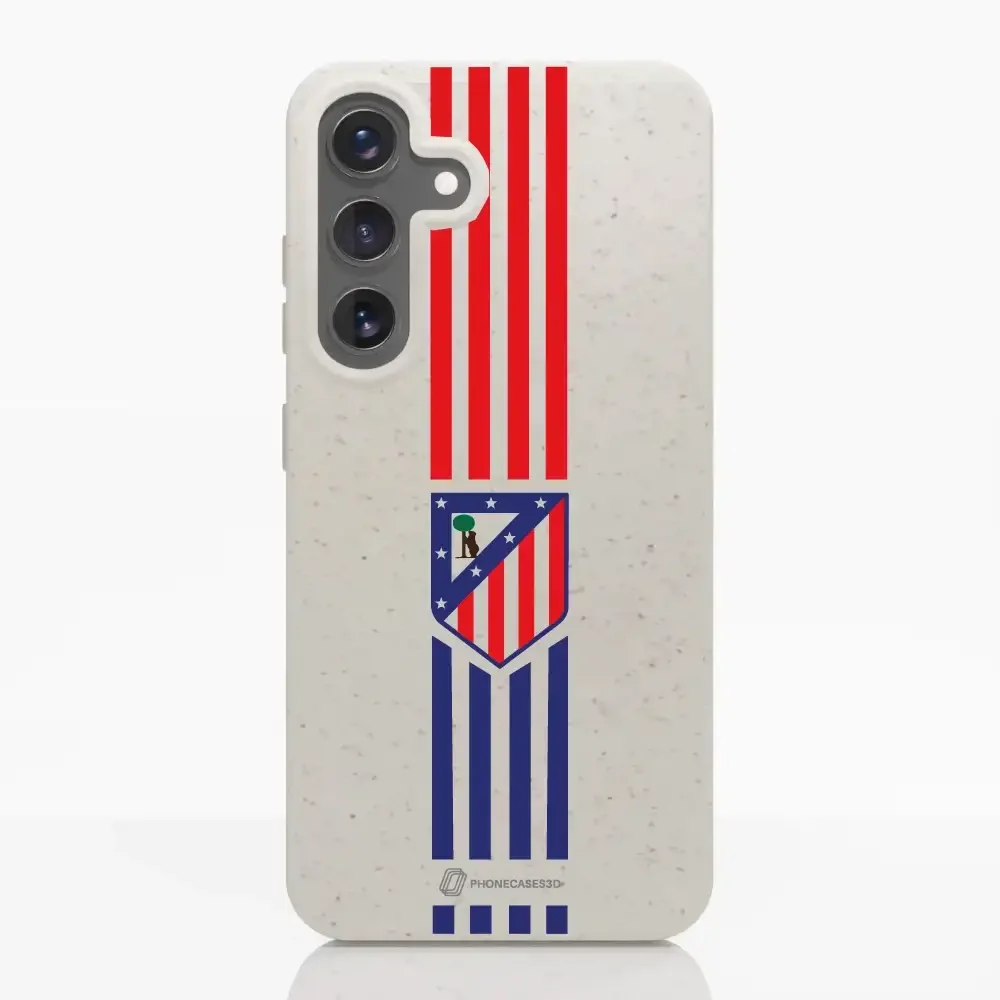 Atletico Madrid Official Compostable Phone Case Stripes Crest - Image 34