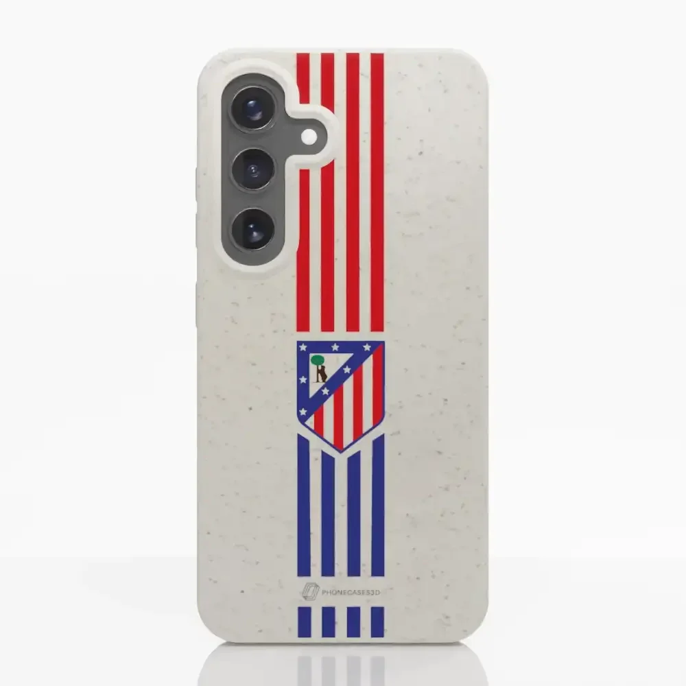Atletico Madrid Official Compostable Phone Case Stripes Crest - Image 36