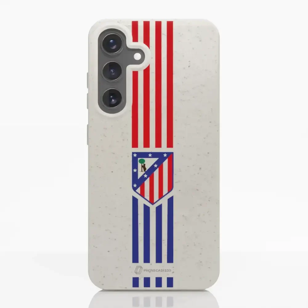 Atletico Madrid Official Compostable Phone Case Stripes Crest - Image 37