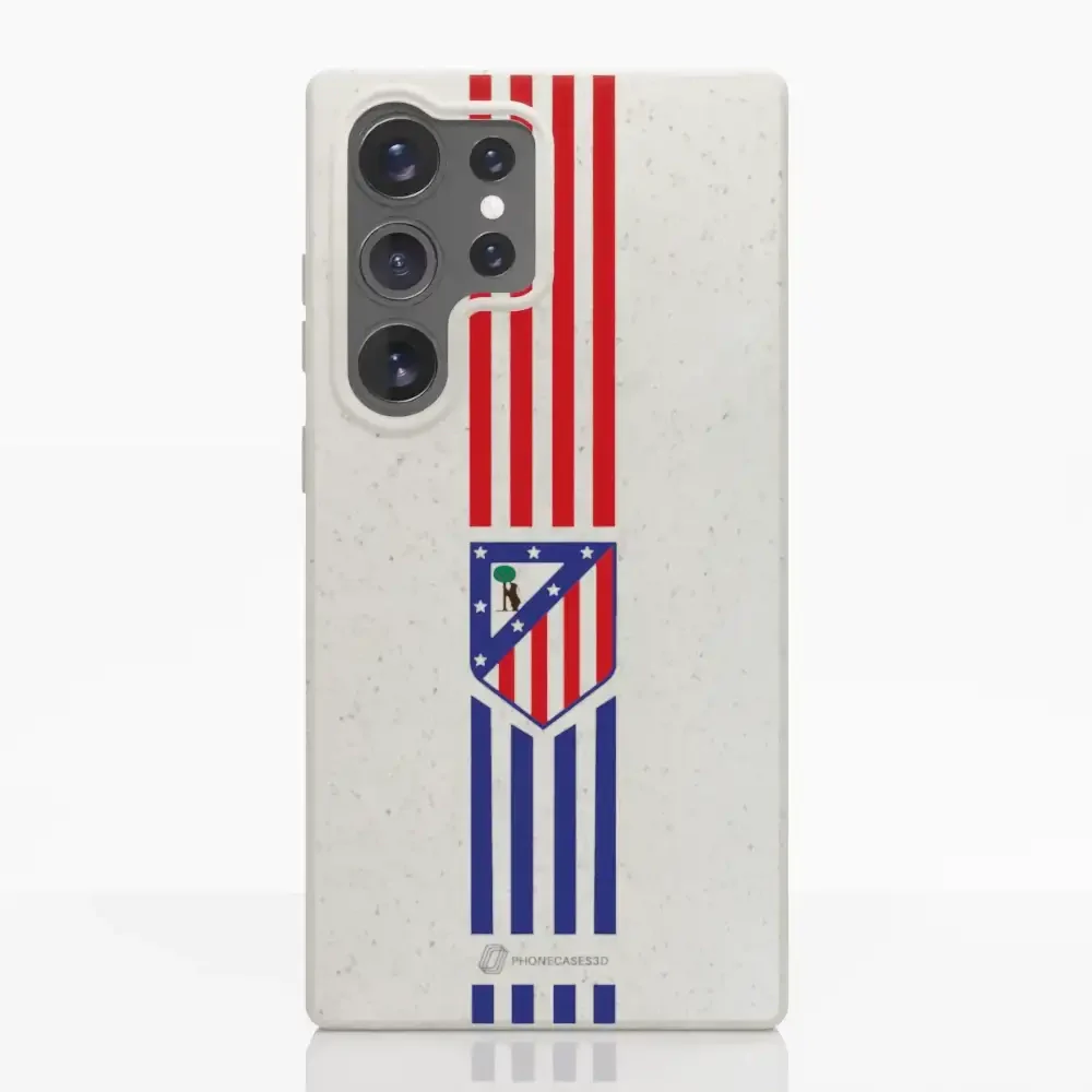 Atletico Madrid Official Compostable Phone Case Stripes Crest - Image 38