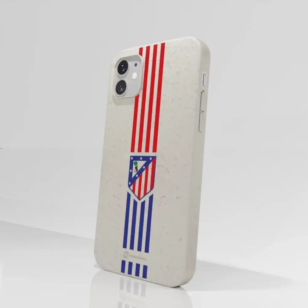 Atletico Madrid Official Compostable Phone Case Stripes Crest - Image 45