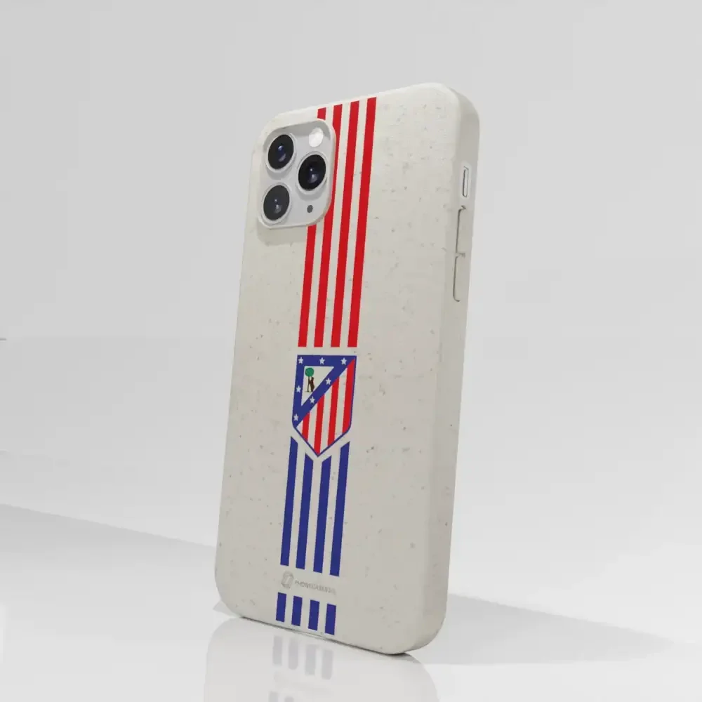Atletico Madrid Official Compostable Phone Case Stripes Crest - Image 46