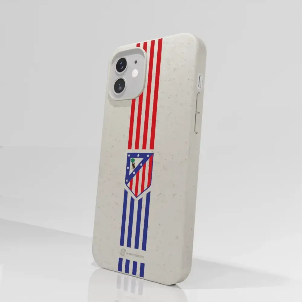 Atletico Madrid Official Compostable Phone Case Stripes Crest - Image 48