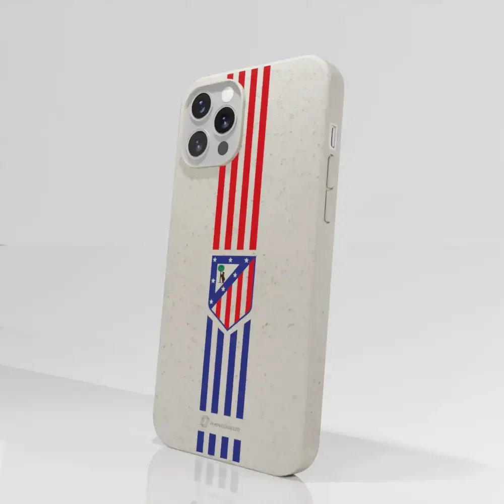Atletico Madrid Official Compostable Phone Case Stripes Crest - Image 49