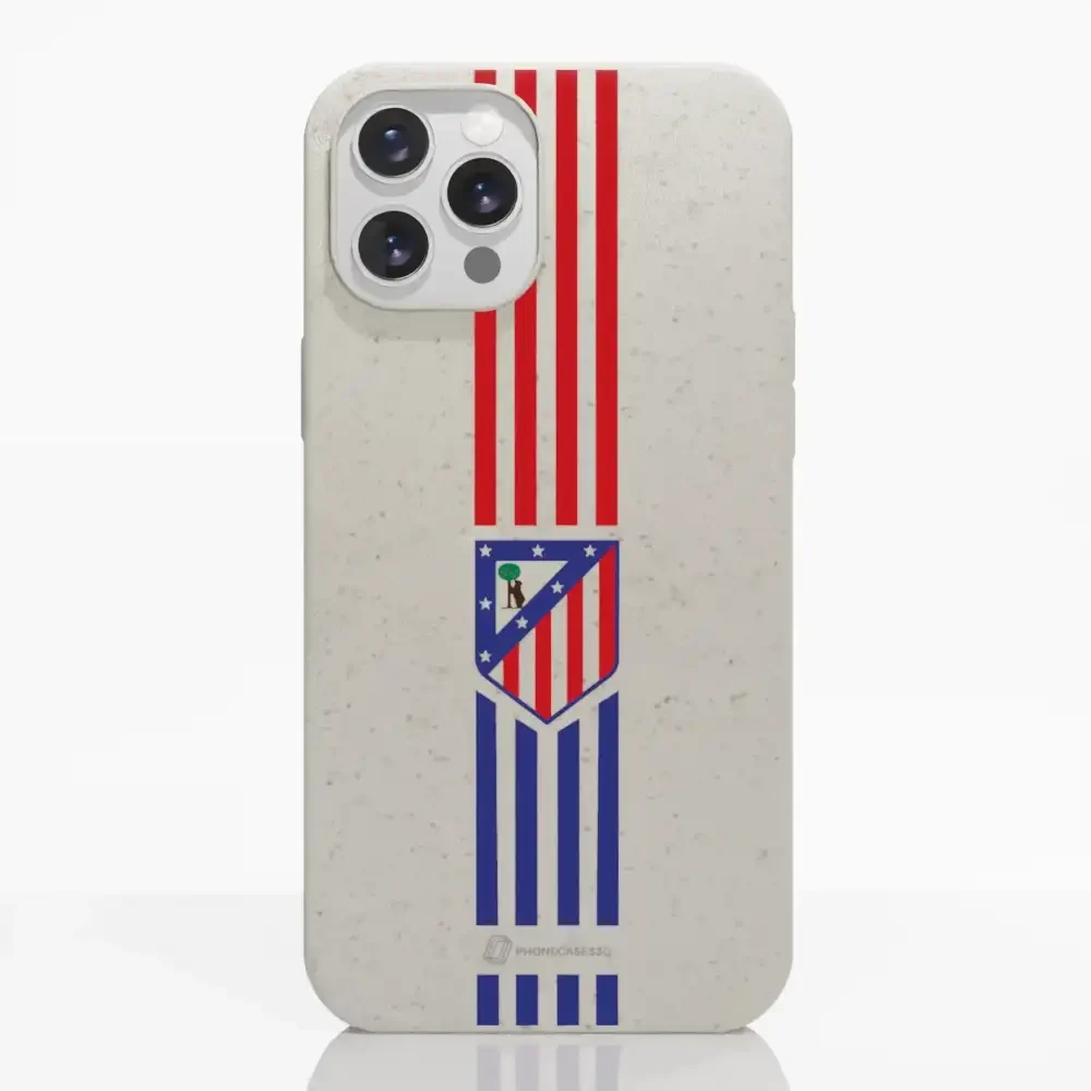 Atletico Madrid Official Compostable Phone Case Stripes Crest - Image 5