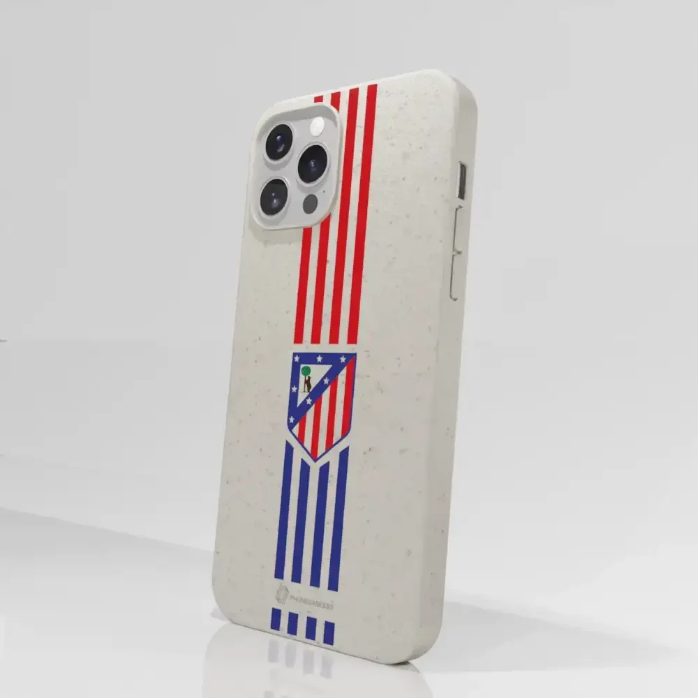 Atletico Madrid Official Compostable Phone Case Stripes Crest - Image 50
