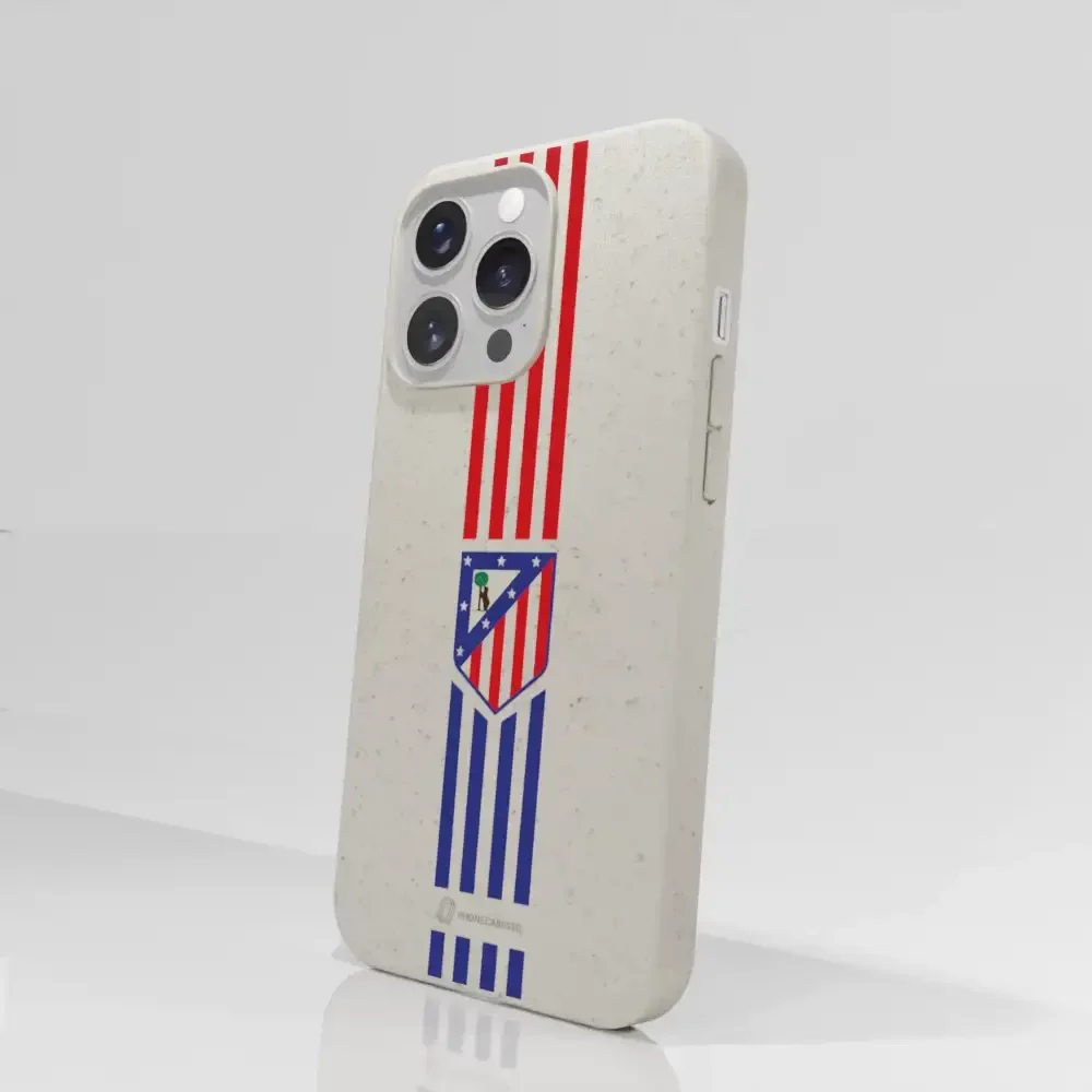Atletico Madrid Official Compostable Phone Case Stripes Crest - Image 52