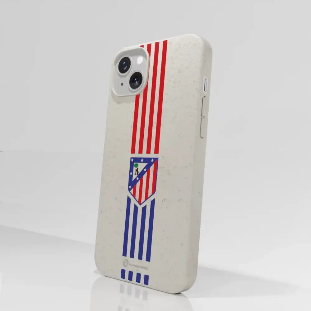 Atletico Madrid Official Compostable Phone Case Stripes Crest - Image 55