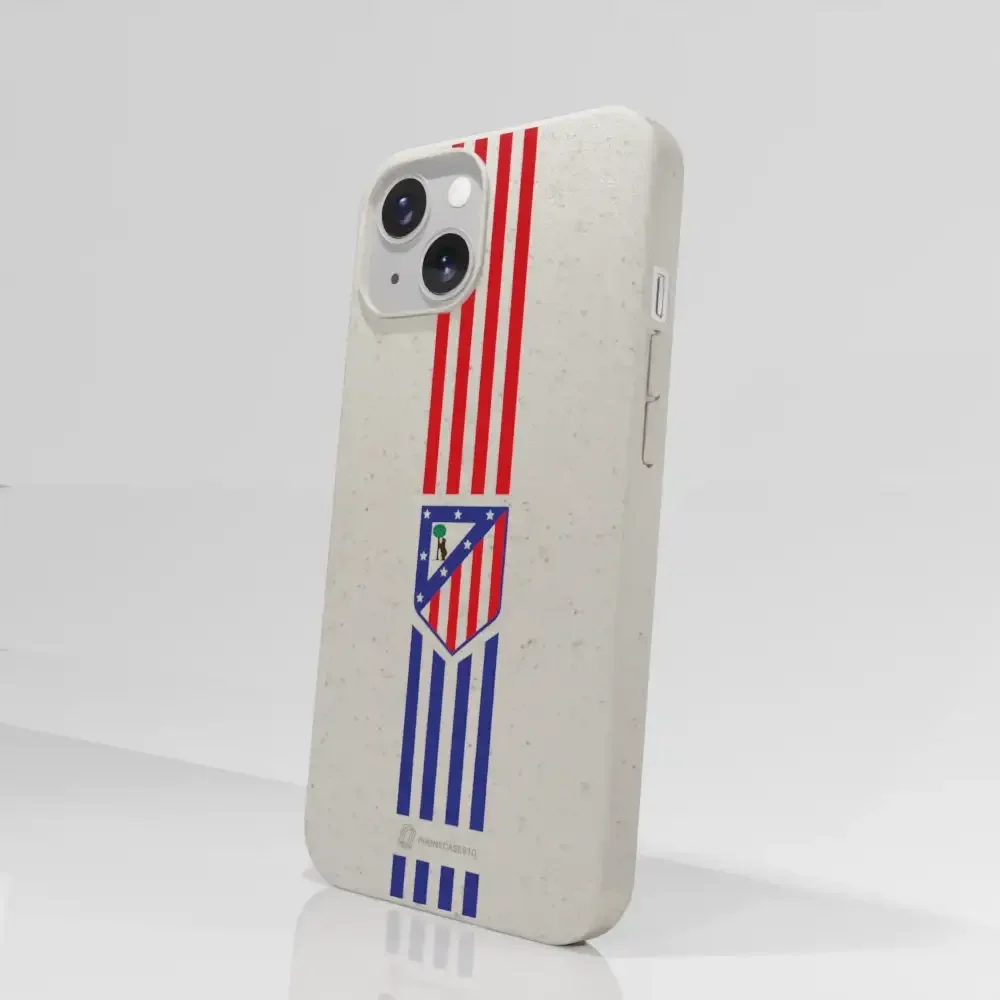 Atletico Madrid Official Compostable Phone Case Stripes Crest - Image 58