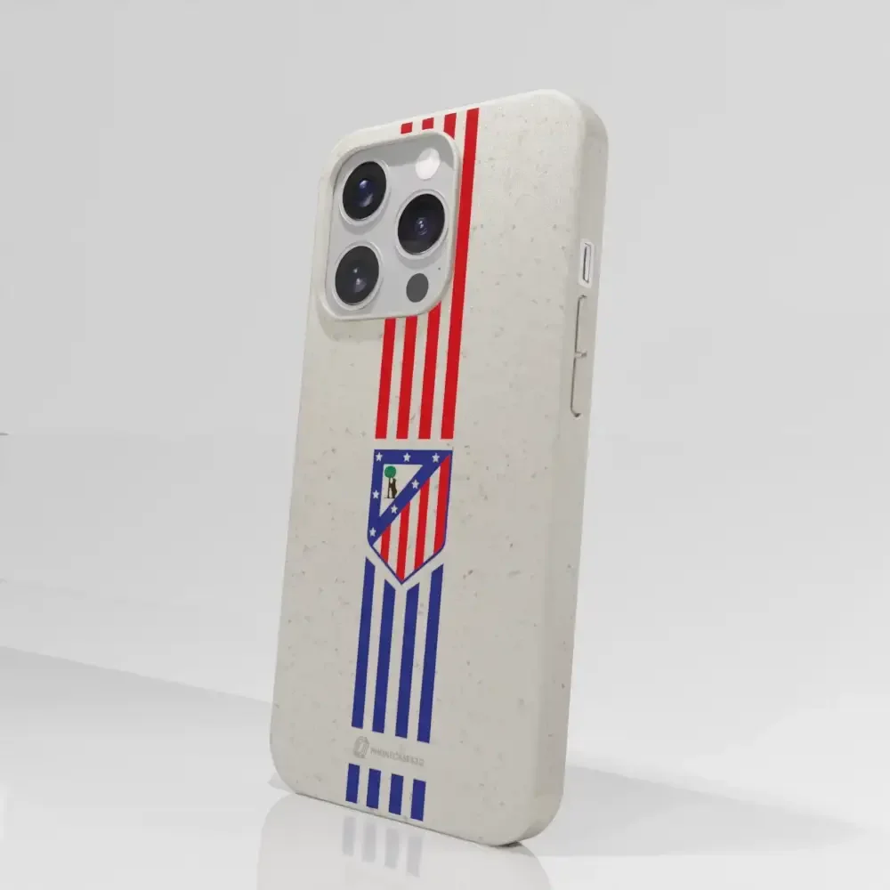 Atletico Madrid Official Compostable Phone Case Stripes Crest - Image 60