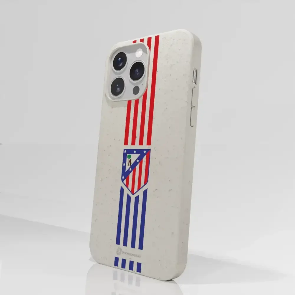 Atletico Madrid Official Compostable Phone Case Stripes Crest - Image 61