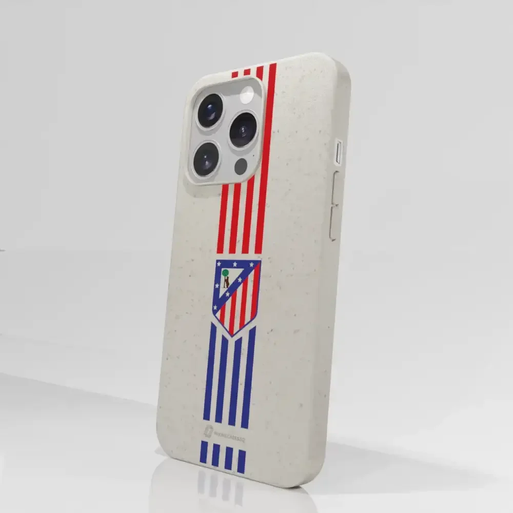 Atletico Madrid Official Compostable Phone Case Stripes Crest - Image 65