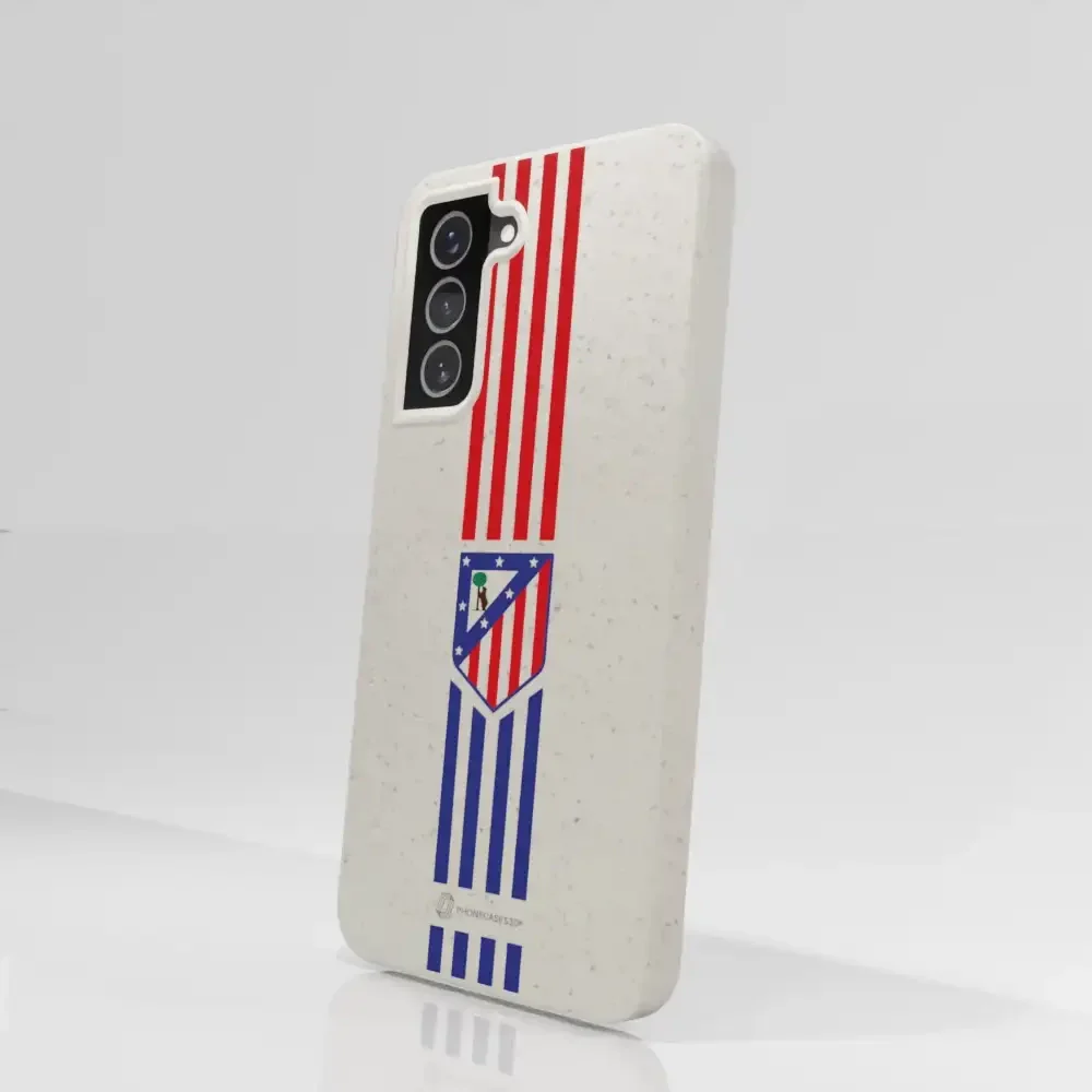 Atletico Madrid Official Compostable Phone Case Stripes Crest - Image 67