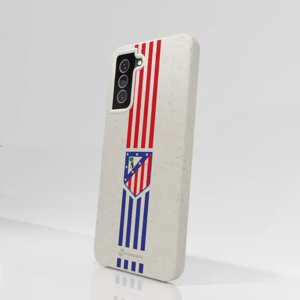 Atletico Madrid Official Compostable Phone Case Stripes Crest - Image 68