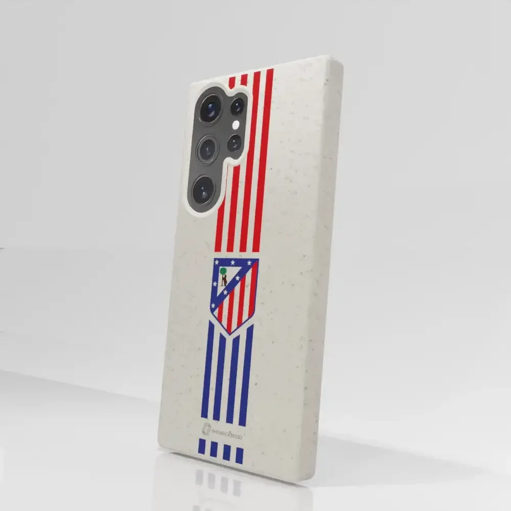 Atletico Madrid Official Compostable Phone Case Stripes Crest - Image 75