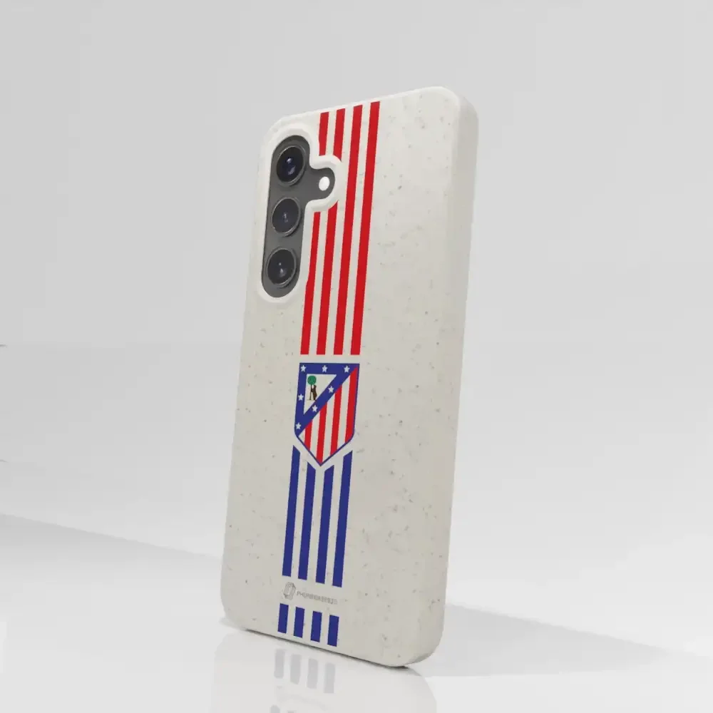 Atletico Madrid Official Compostable Phone Case Stripes Crest - Image 76