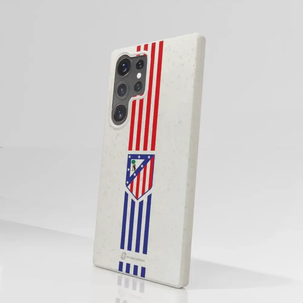 Atletico Madrid Official Compostable Phone Case Stripes Crest - Image 78