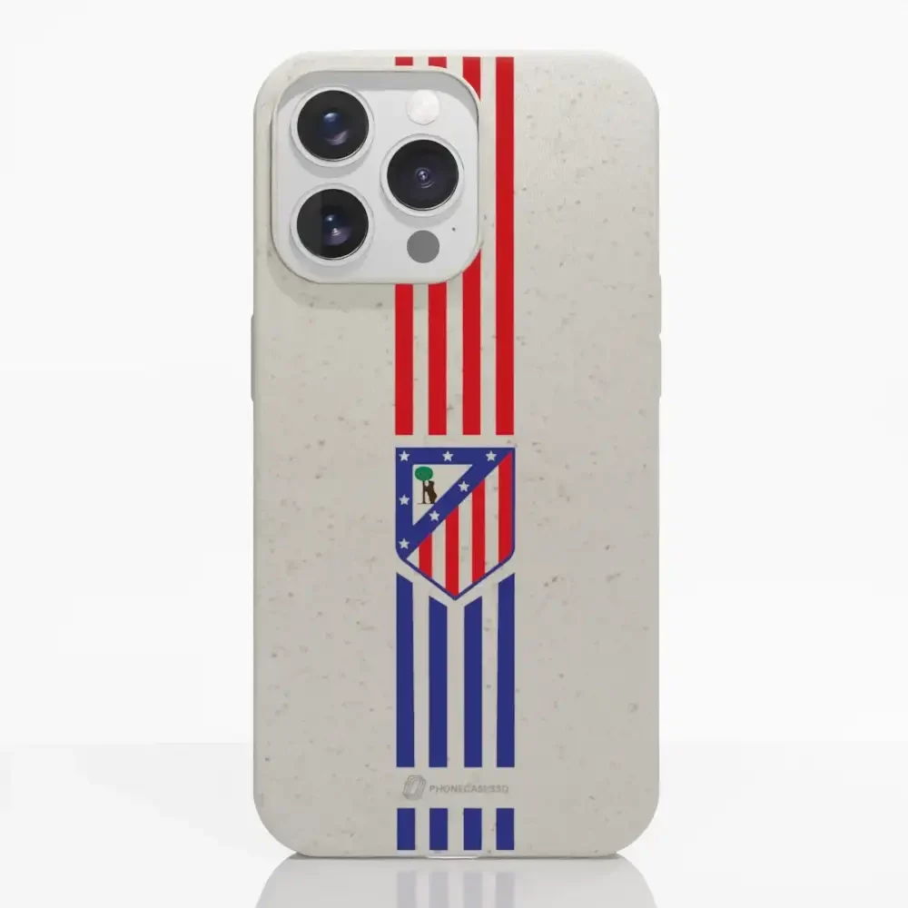 Atletico Madrid Official Compostable Phone Case Stripes Crest - Image 8