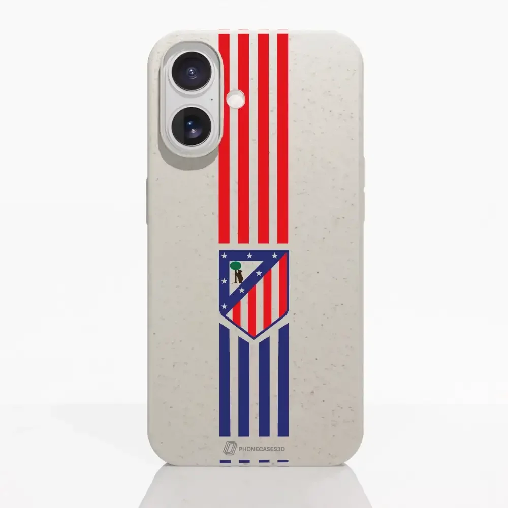 Atletico Madrid Official Compostable Phone Case Stripes Crest - Image 81